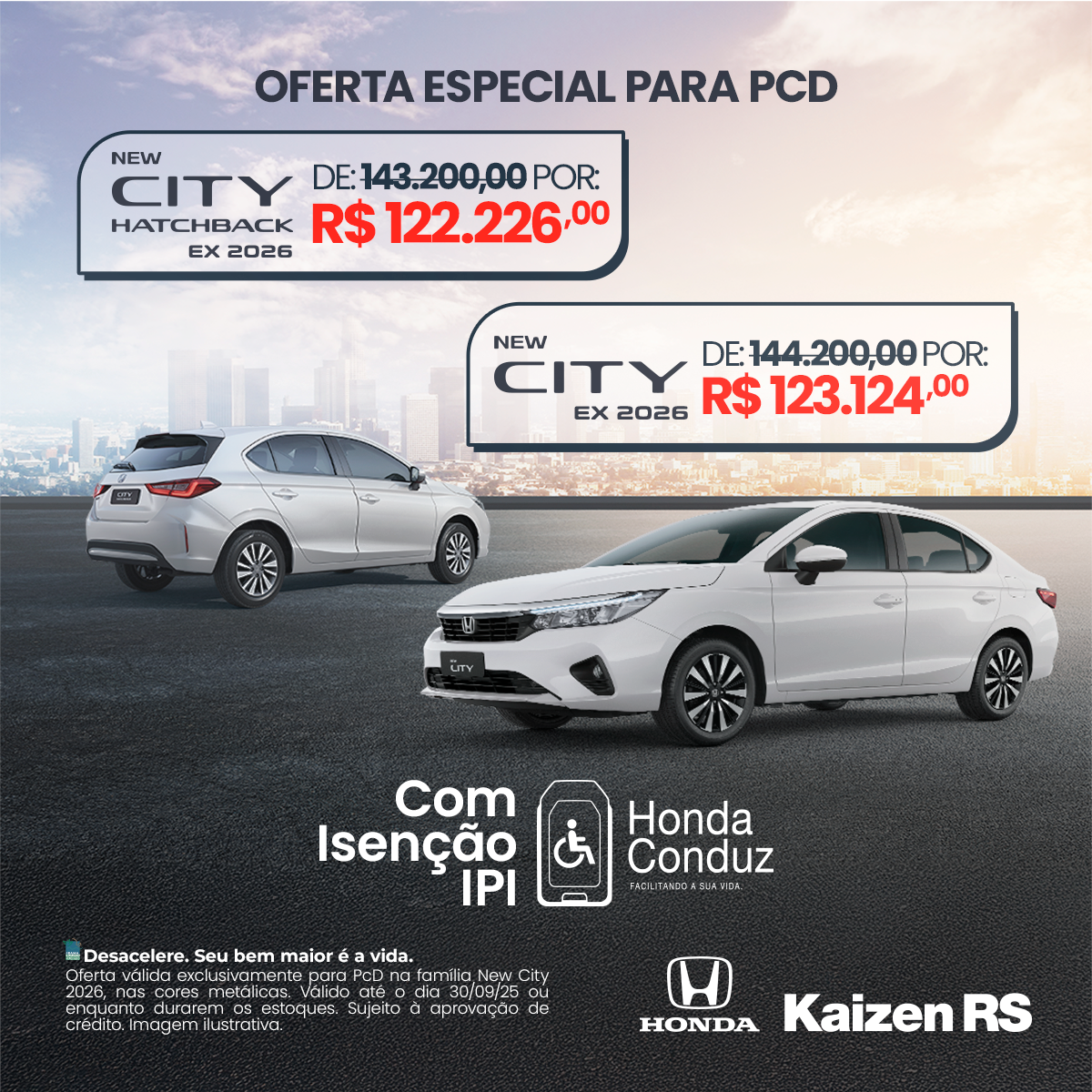 Linha City EX 2026: Oferta especial para PcD