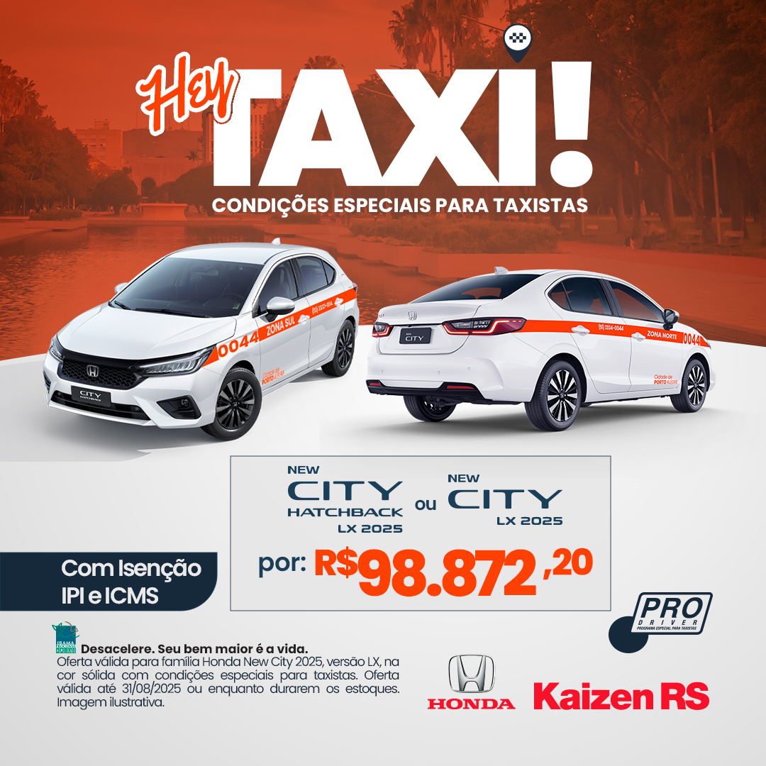 Condições Especiais para Taxistas na linha New City