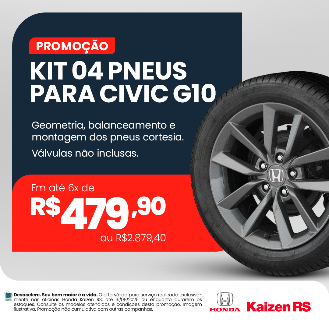Kit 04 Pneus para Civic G10