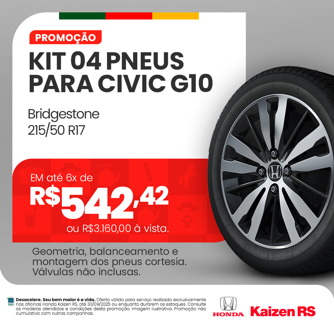 Kit 04 Pneus para Civic G10