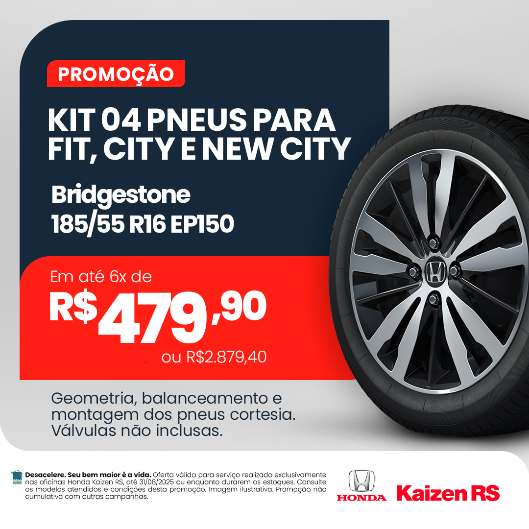 Kit 04 Pneus para Fit, City e ew City