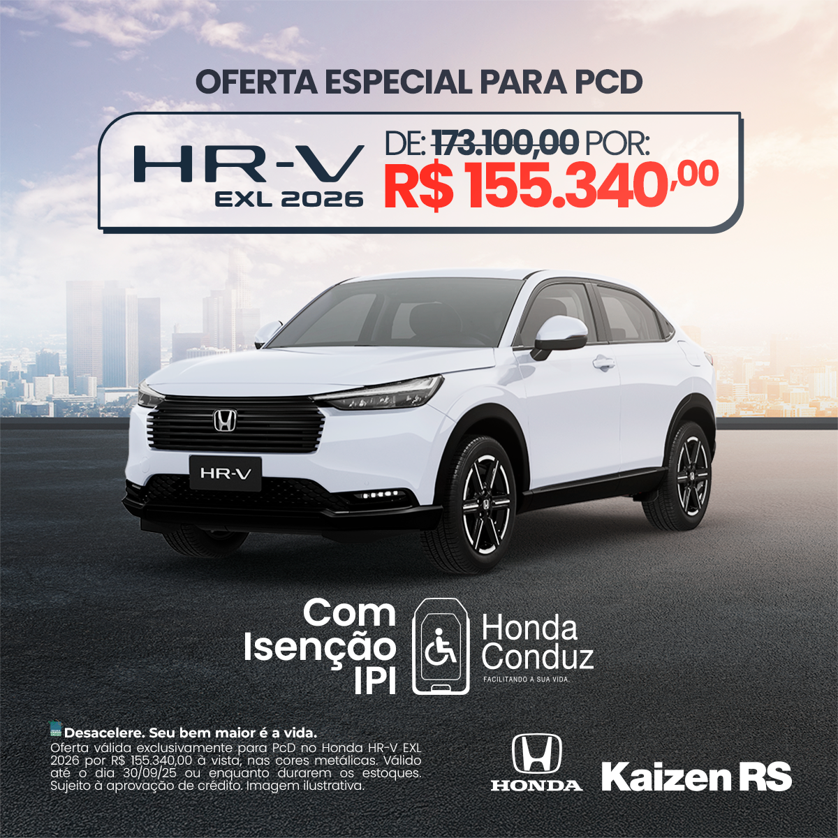 HR-V EXL 2026: Oferta especial para PcD